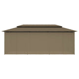 Paviljon z zavesami 600x298x270 cm taupe 180 g/m²