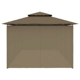 Paviljon z zavesami 600x298x270 cm taupe 180 g/m²