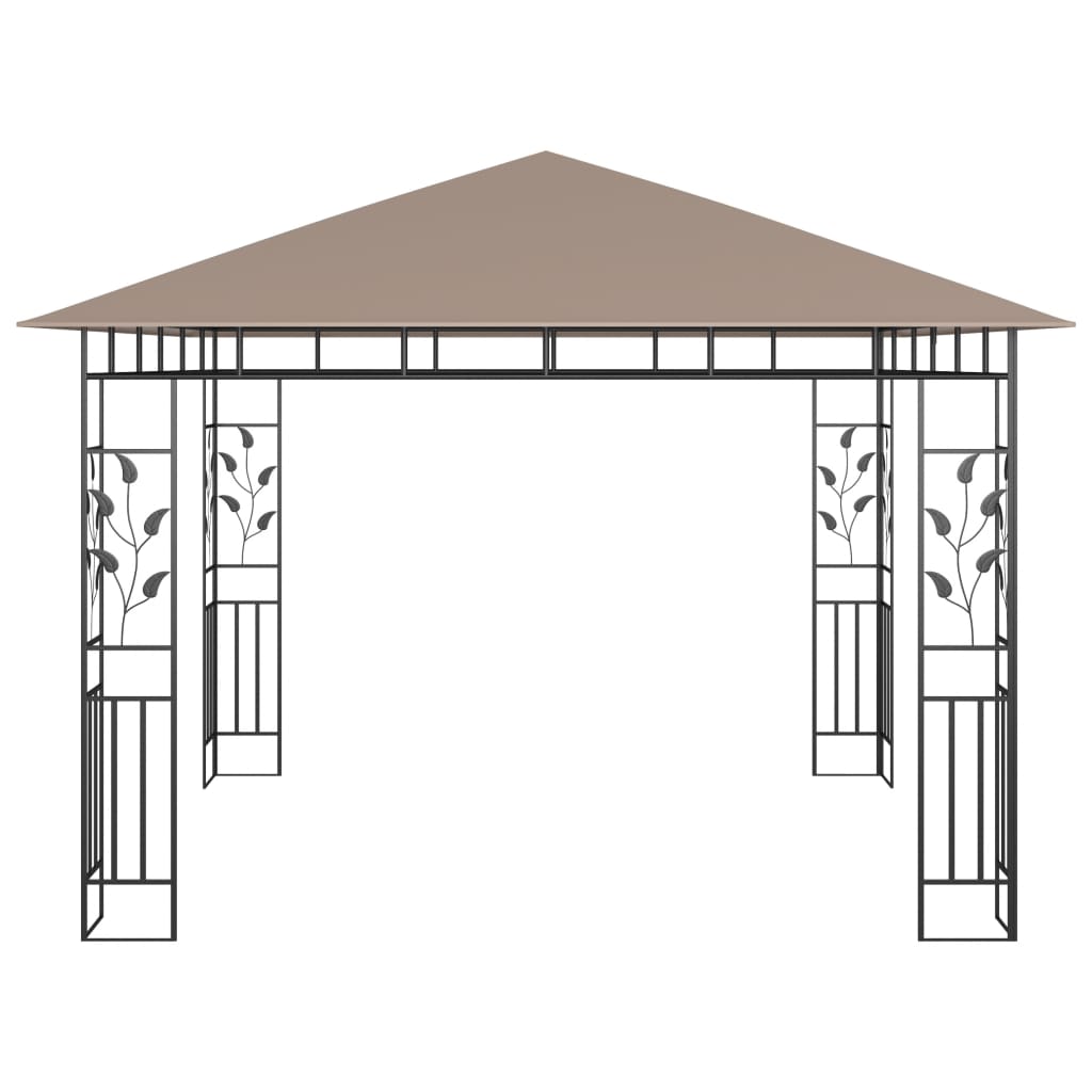 Paviljon z mrežo proti komarjem 3x3x2,73 m taupe 180 g/m²