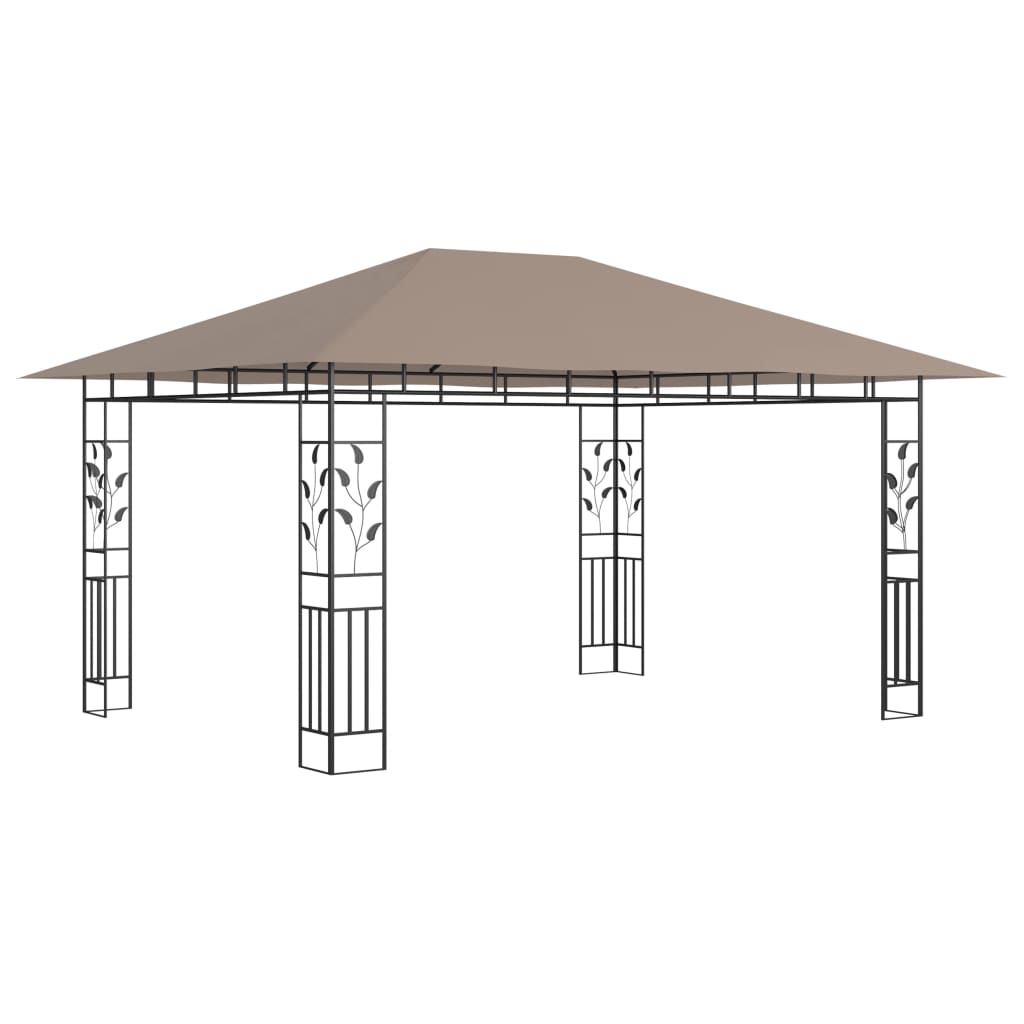 Paviljon z mrežo proti komarjem 4x3x2,73 m taupe 180 g/m²