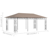 Paviljon z mrežo proti komarjem 6x3x2,73 m taupe 180 g/m²