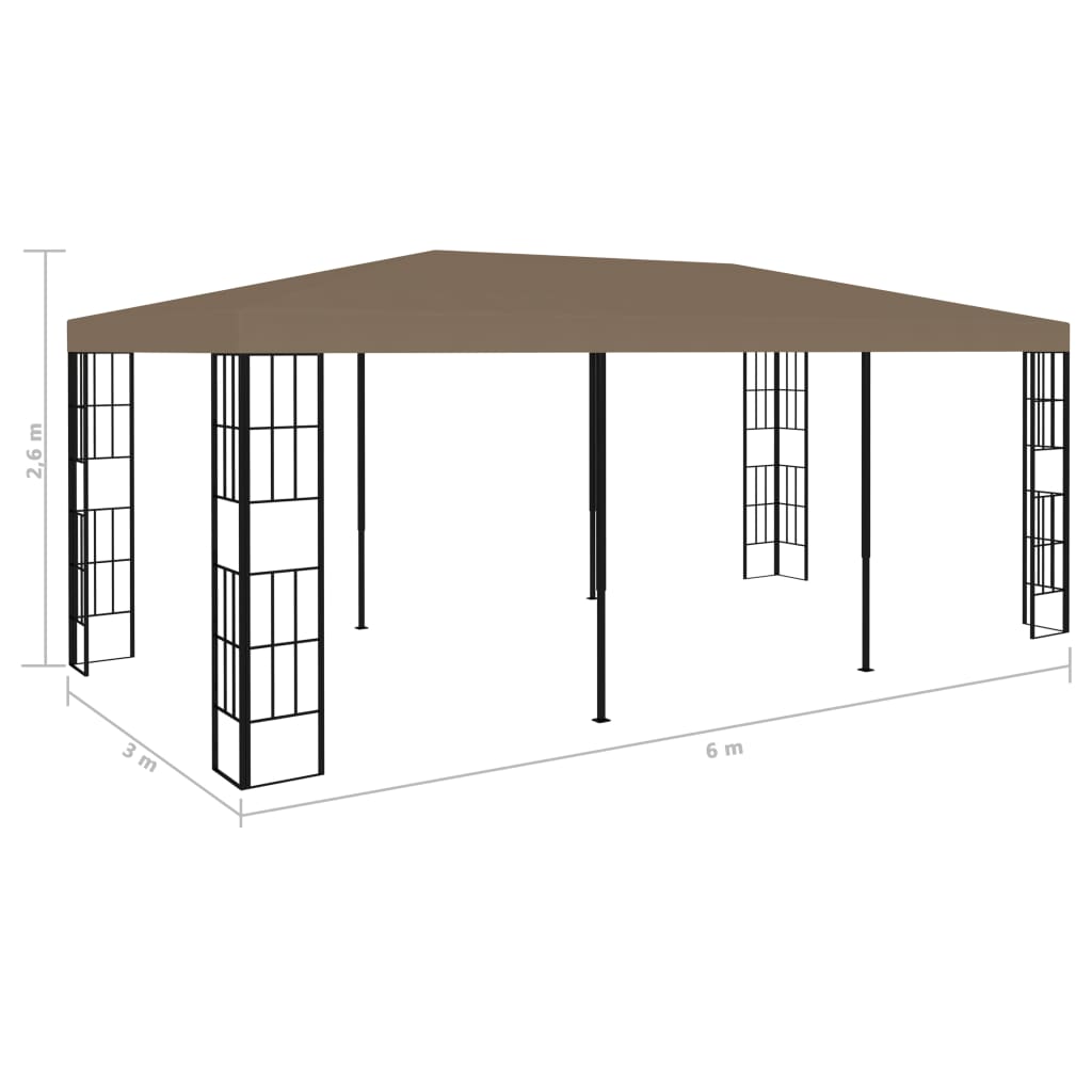 Paviljon 6x3 m taupe