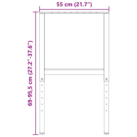 Nastavljivi okvirji za delovno mizo 2 kosa kov. 55x(69-95,5) cm