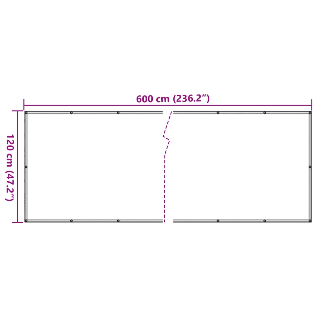 Balkonsko platno antracitno 120x600 cm oksford blago