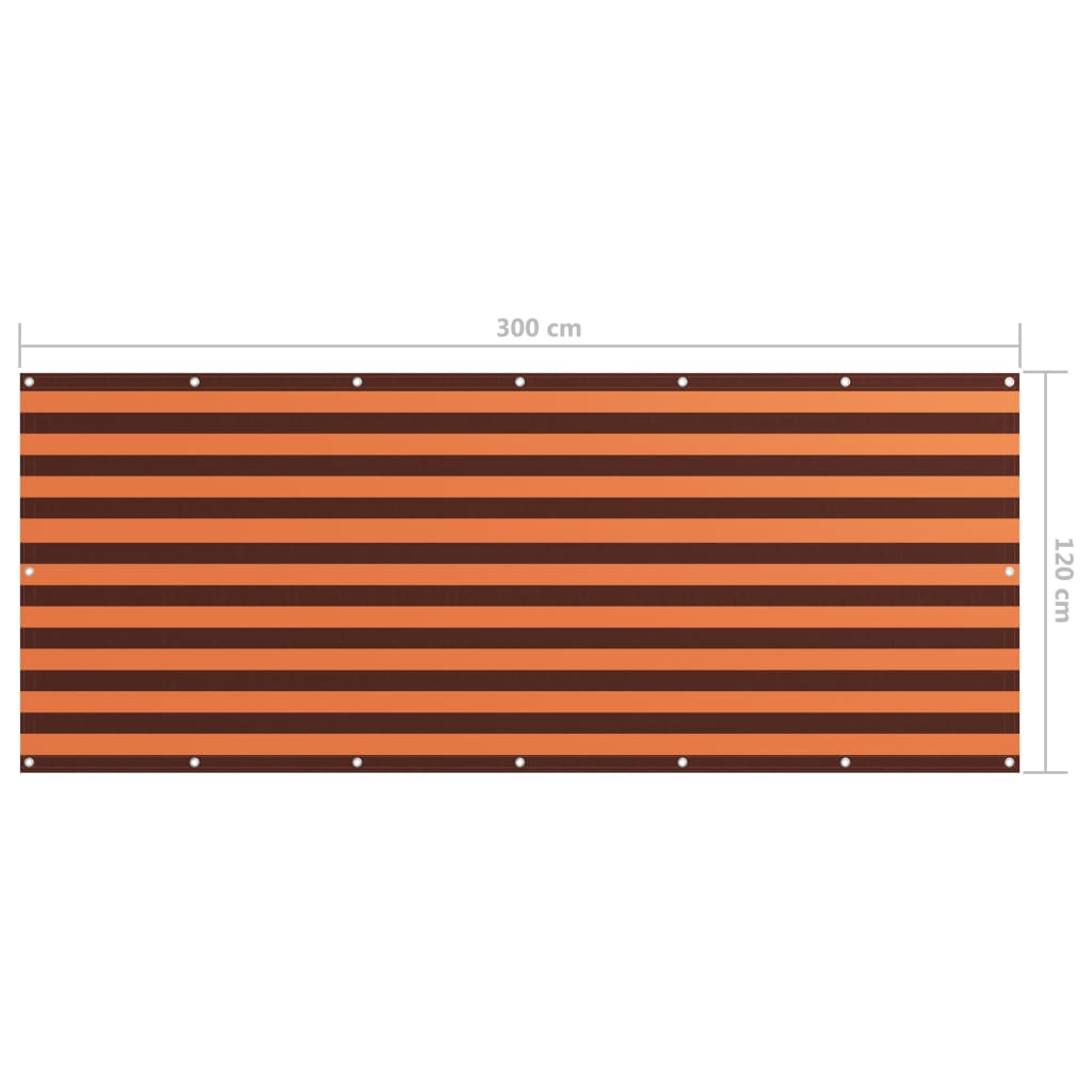 Balkonsko platno oranžno in rjavo 120x300 cm oksford blago