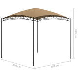 Paviljon 3x3x2,65 m taupe 180 g/m²