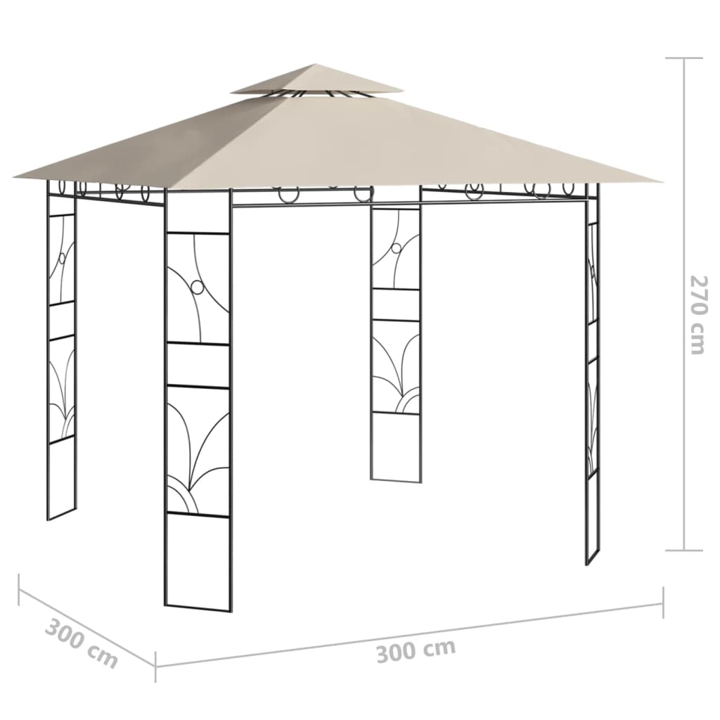 Paviljon 3x3x2,7 m krem 160 g/m²