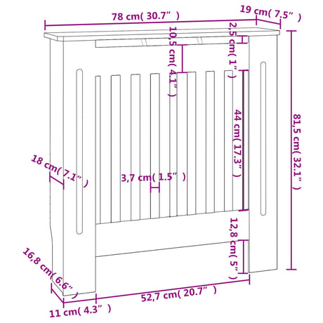 Pokrov za radiator MDF bel 78 cm