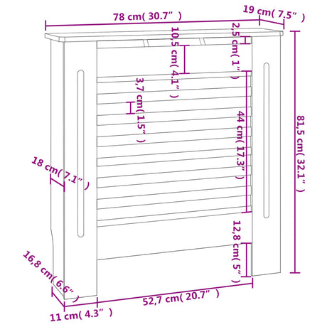 Pokrov za radiator MDF bel 78 cm