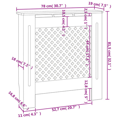 Pokrov za radiator MDF bel 78 cm