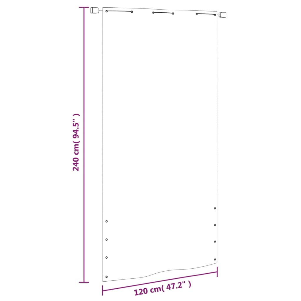 Balkonsko platno belo 120x240 cm tkanina Oxford