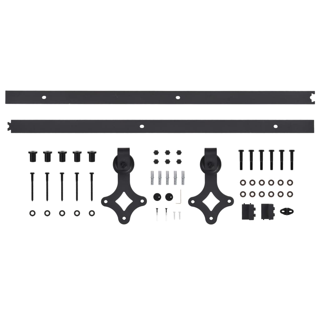 Drsna vrata s kompletom vodil 90x210 cm trdna borovina