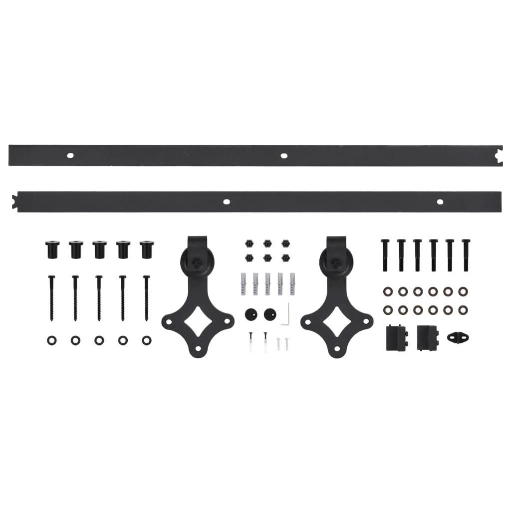 Drsna vrata s kompletom vodil 100x210 cm trdna borovina