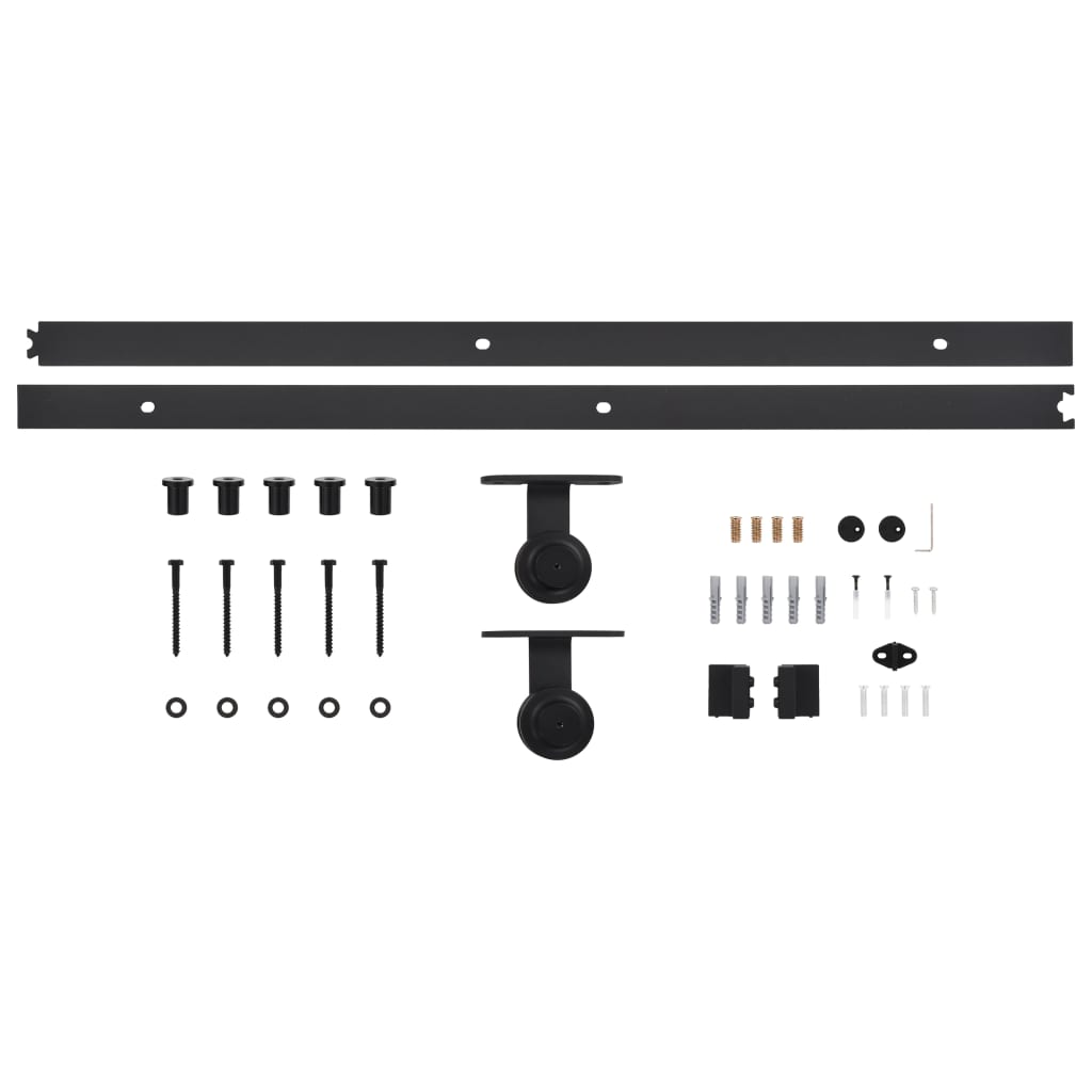 Drsna vrata s kompletom vodil 100x210 cm trdna borovina