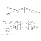 Vrtni senčnik z aluminijastim drogom bordo rdeč 250x250 cm