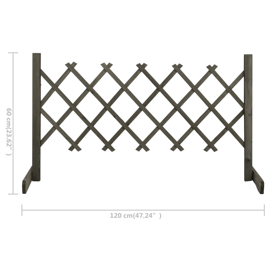 Vrtna mrežasta ograja siva 120x60 cm trden les jelke