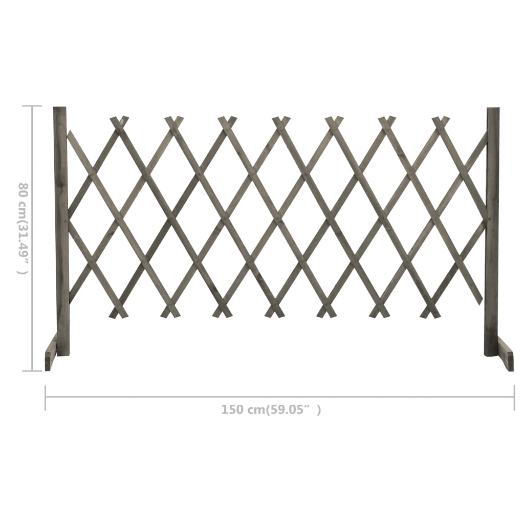 Vrtna mrežasta ograja siva 150x80 cm trden les jelke