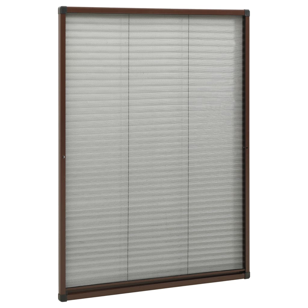 Plise komarnik za okna aluminij rjav 80x120 cm