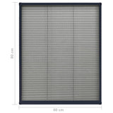 Plise komarnik za okna aluminij antraciten 60x80cm