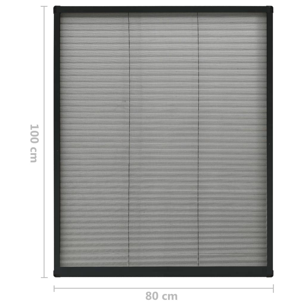 Plise komarnik za okna aluminij antraciten 80x100 cm