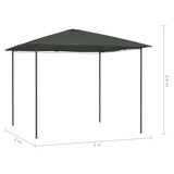 Paviljon 3x3x2,6 m antraciten 160 g/m²