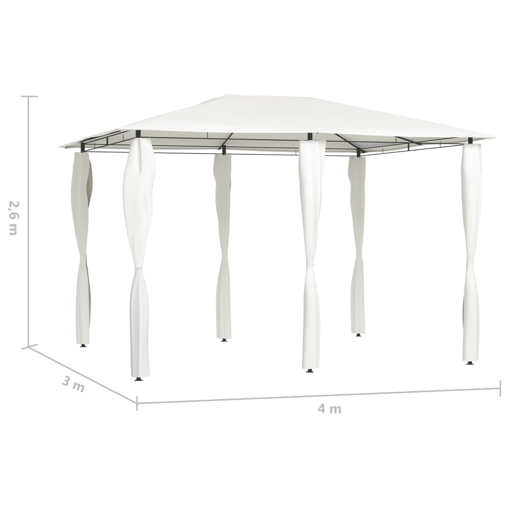 Paviljon s pokritimi stebri 3x4x2,6 m krem 160 g/m²