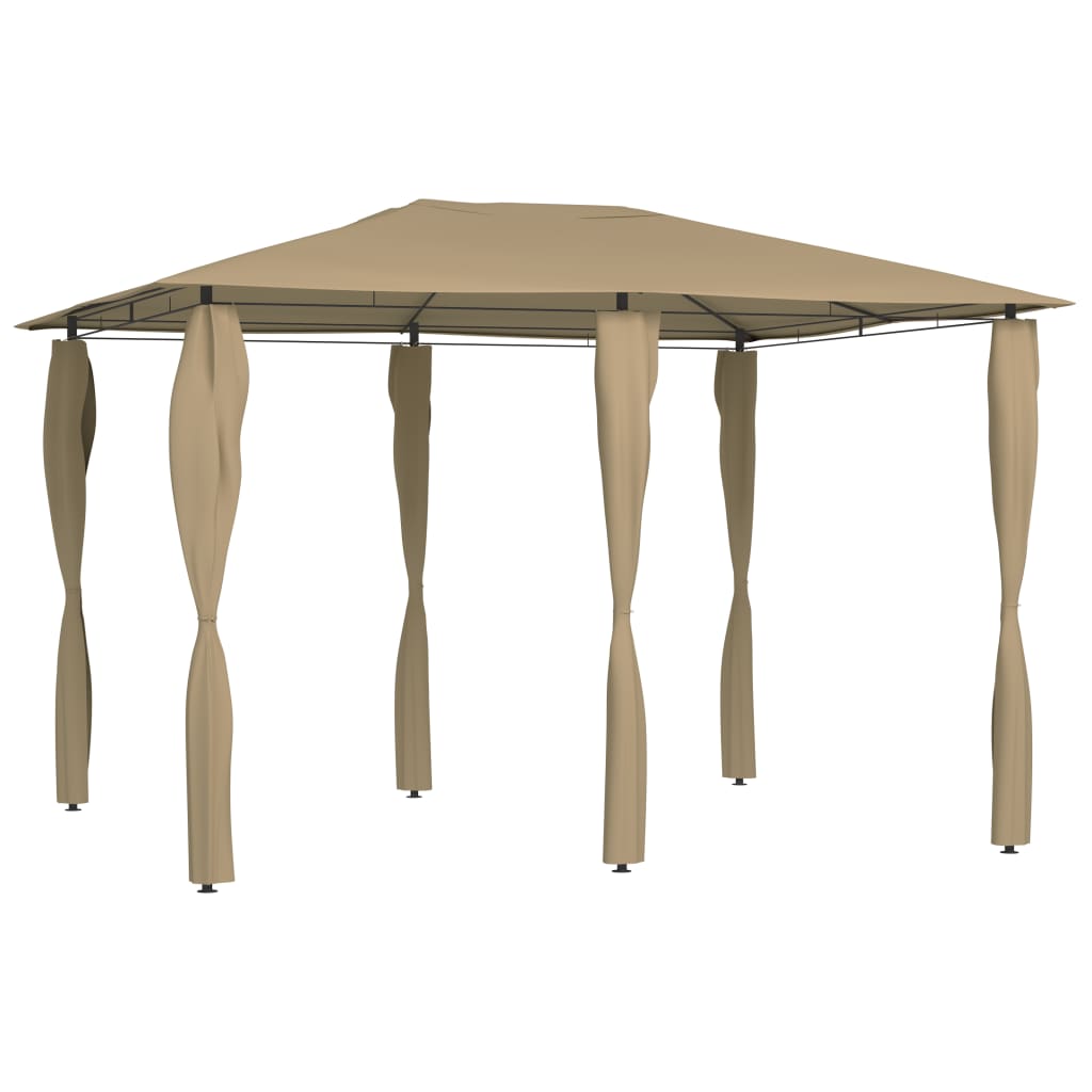 Paviljon s pokritimi stebri 3x4x2,6 m taupe 160 g/m²