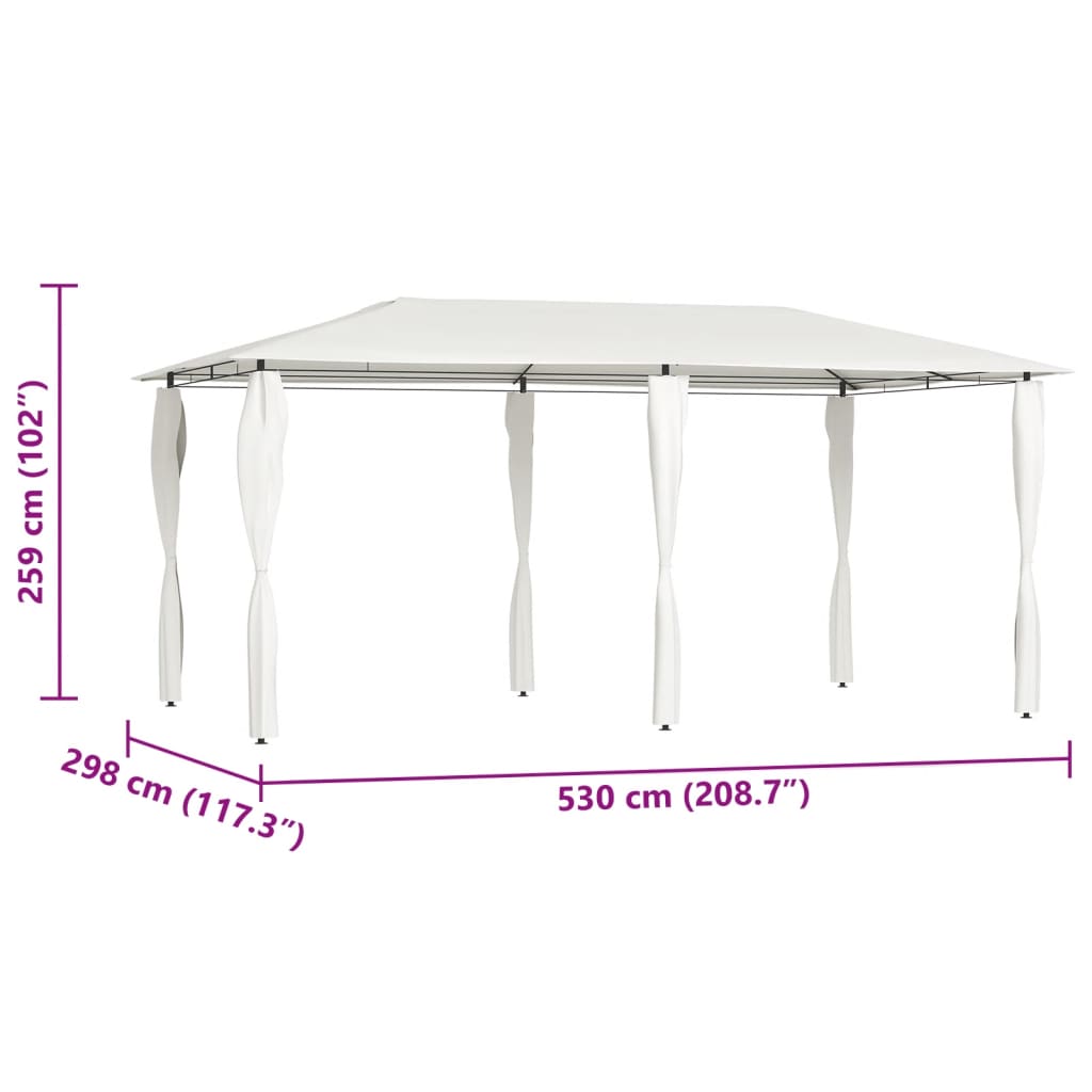 Paviljon s pokritimi stebri 2,98x5,3x2,59 m krem 160 g/m²