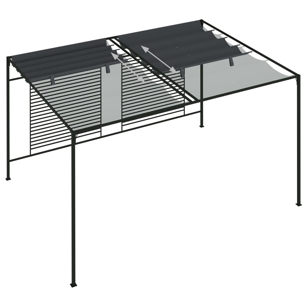 Paviljon z zložljivo streho 4x3x2,3 m antraciten 180 g/m²