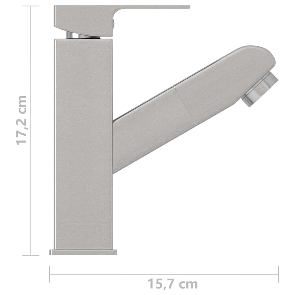 Kopalniška armatura za umivalnik izvlečna srebrna 157x172 mm