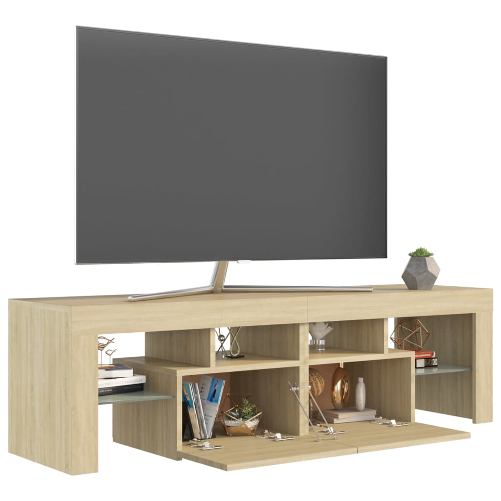 TV omarica z LED lučkami sonoma hrast 140x36,5x40 cm