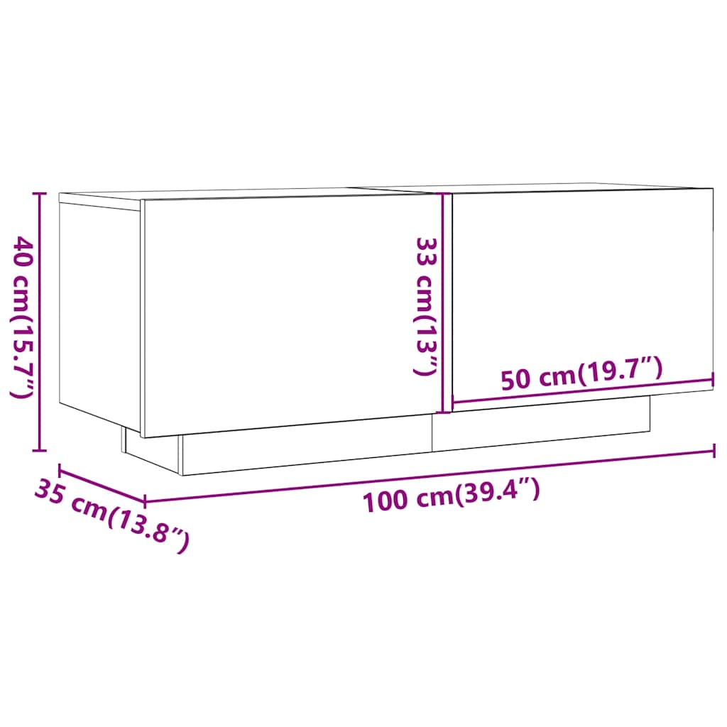 TV omarica siva 100x35x40 cm iverna plošča