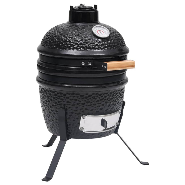 Kamado žar za dimljenje 2 v 1 iz keramike 56 cm črn