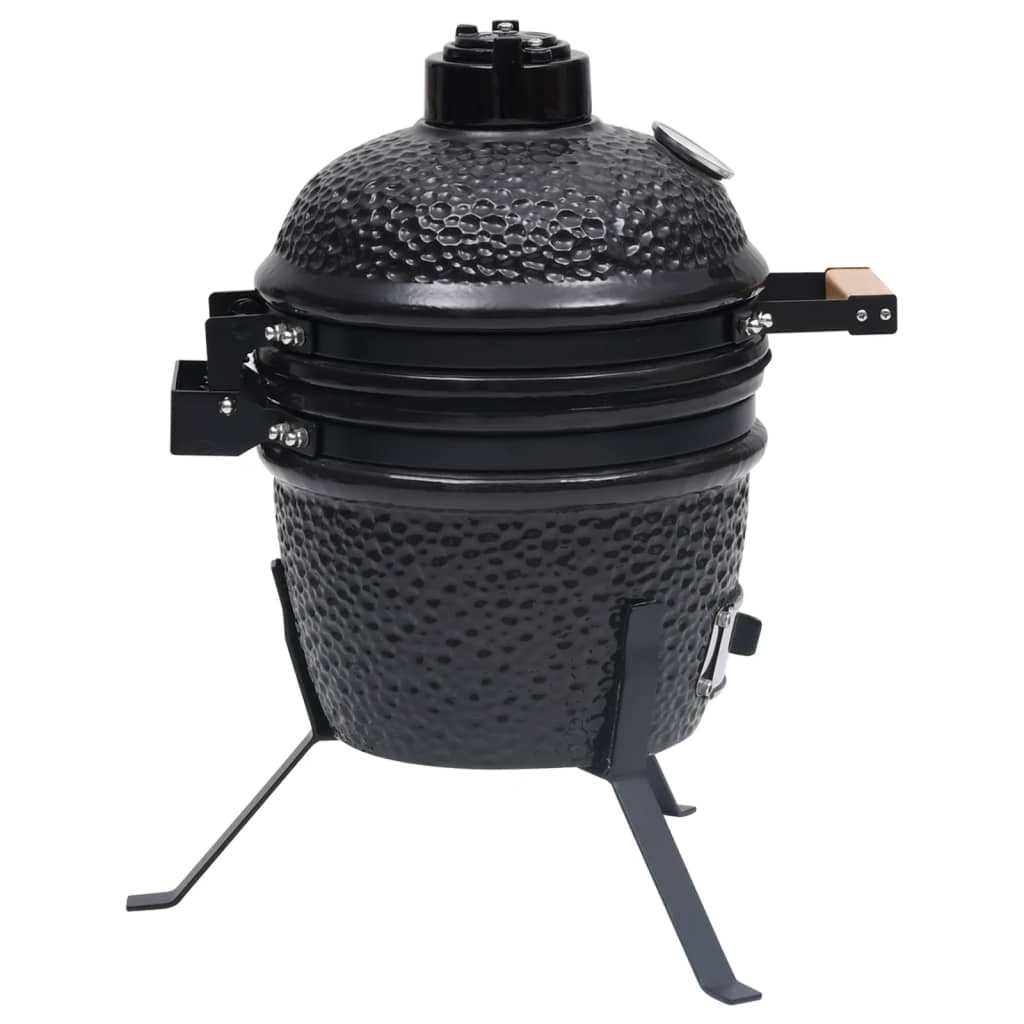 Kamado žar za dimljenje 2 v 1 iz keramike 56 cm črn