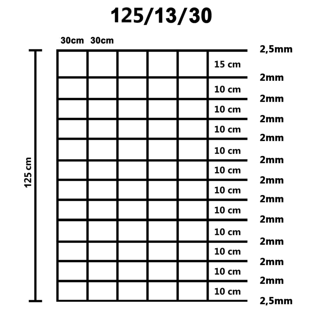 Vrtna ograja pocinkano jeklo 50x1,25 m srebrna