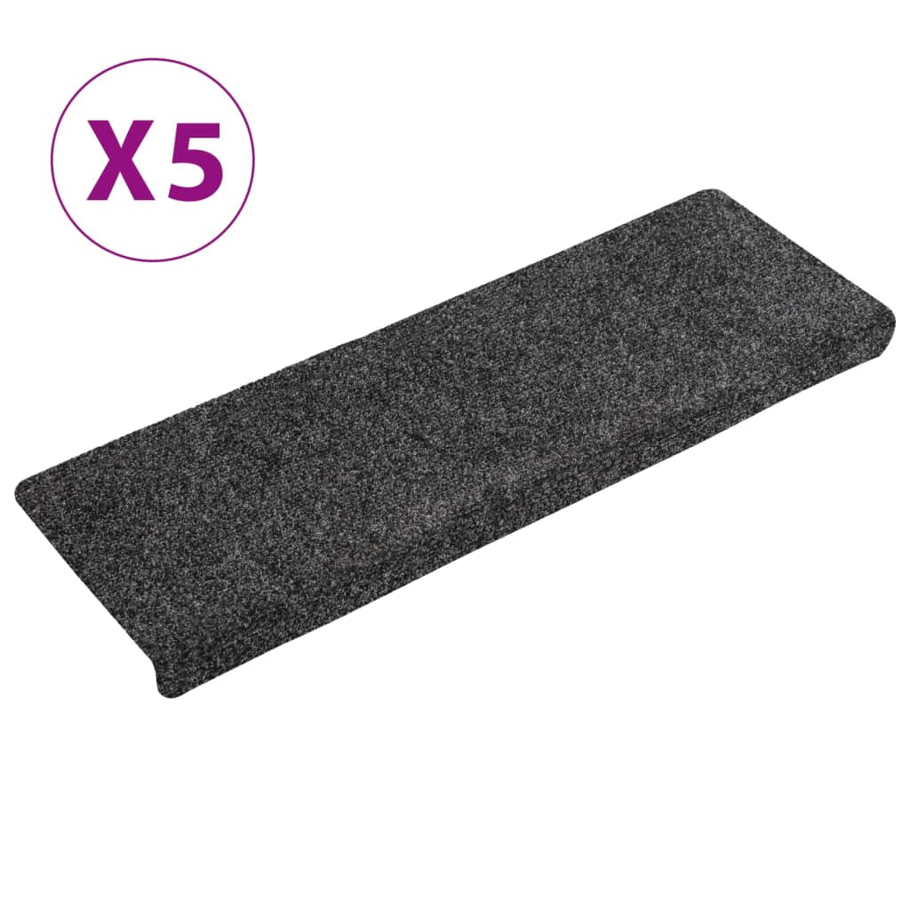 Preproge za stopnice 5 kosov sive 65x21x4 cm