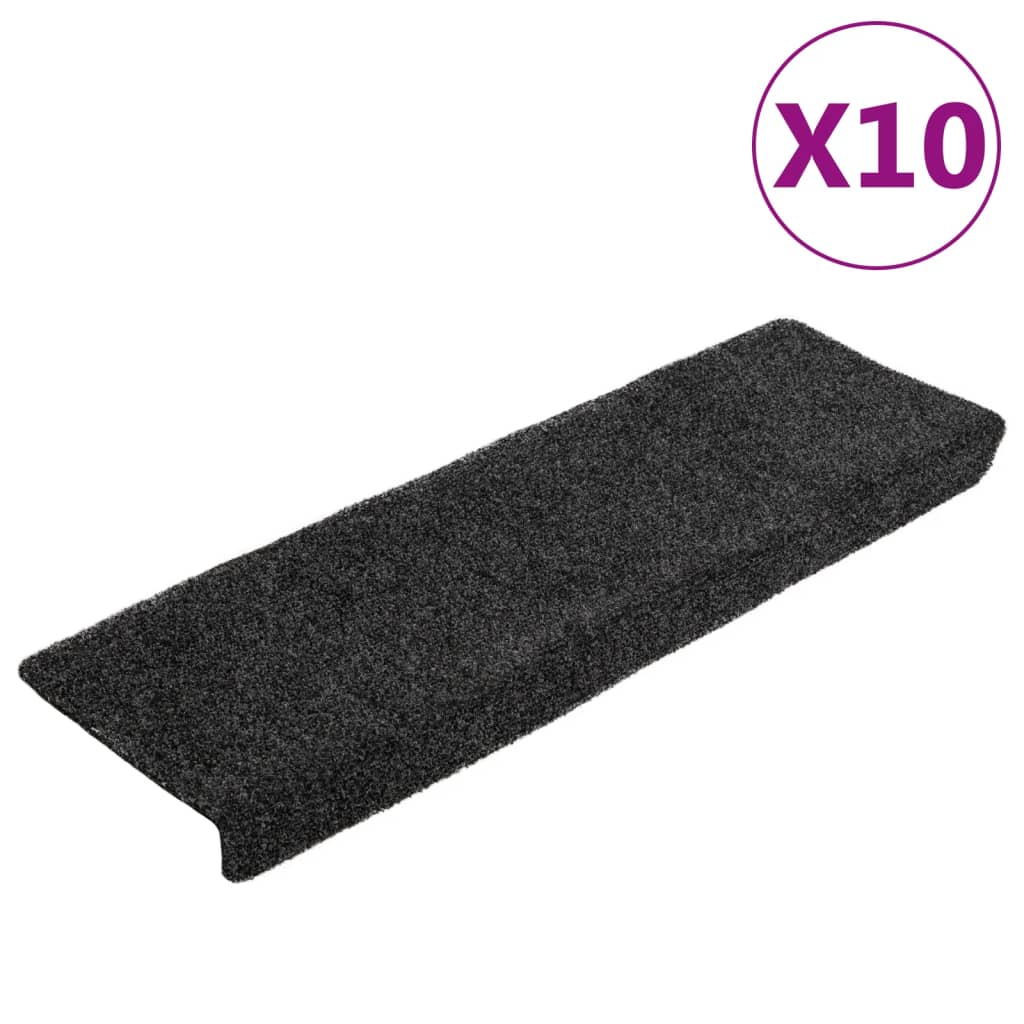 Preproge za stopnice 10 kosov sive 65x21x4 cm