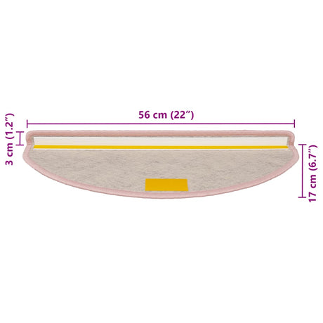 Samolepilne preproge za stopnice sisal 15 kosov 56x17x3cm rdeče