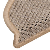 Samolepilne preproge za stopnice sisal 15 kosov 56x17x3 cm bež