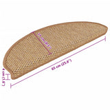 Samolepilne preproge za stopnice 15 kosov 65x21x4 cm sisal