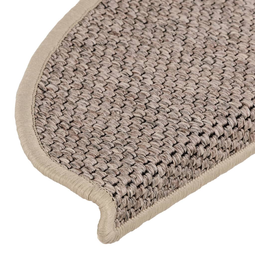 Samolepilne preproge za stopnice sisal 15 kosov 65x21x4 cm