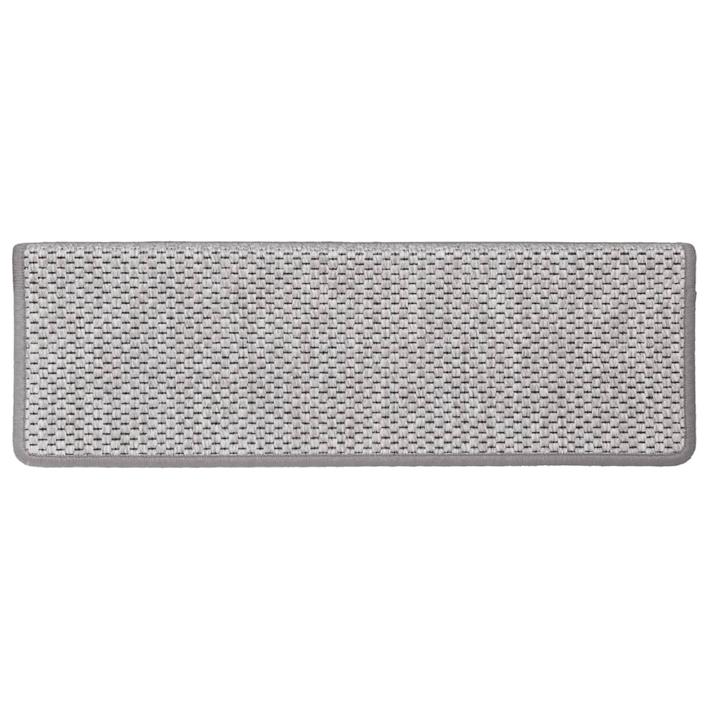 Samolepilne preproge za stopnice sisal 15 kosov 65x21x4 cm bež