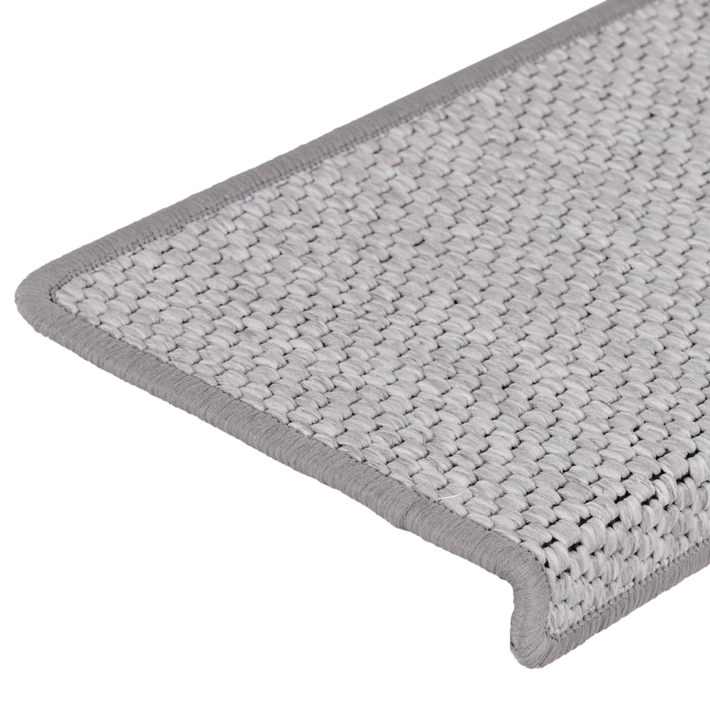 Samolepilne preproge za stopnice sisal 15 kosov 65x21x4 cm bež