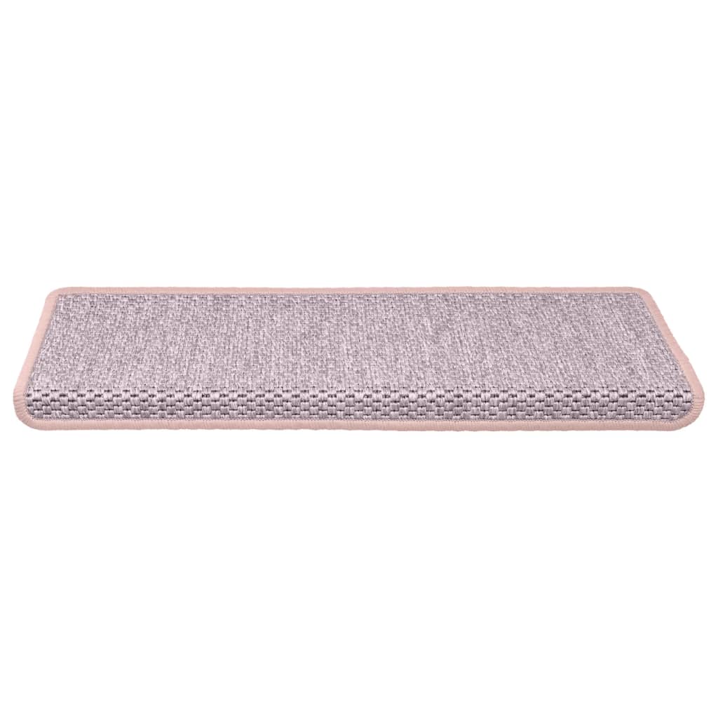 Samolepilne preproge za stopnice sisal 15 kosov 65x21x4cm rdeče