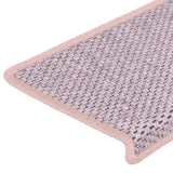 Samolepilne preproge za stopnice sisal 15 kosov 65x21x4cm rdeče