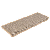 Samolepilne preproge za stopnice sisal 15 kosov 65x21x4 cm bež