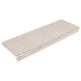 Samolepilne preproge za stopnice sisal 15 kosov 65x21x4 cm krem