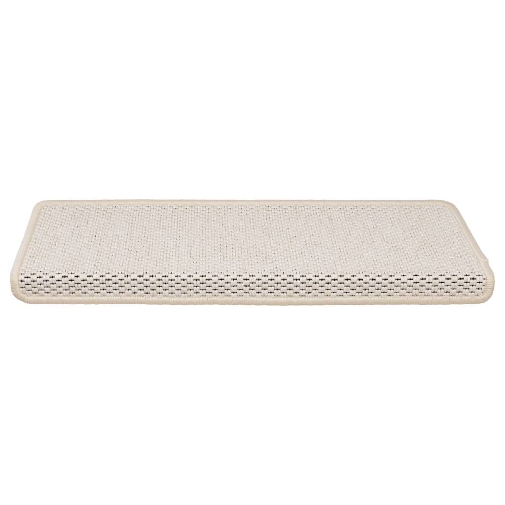 Samolepilne preproge za stopnice sisal 15 kosov 65x21x4 cm krem