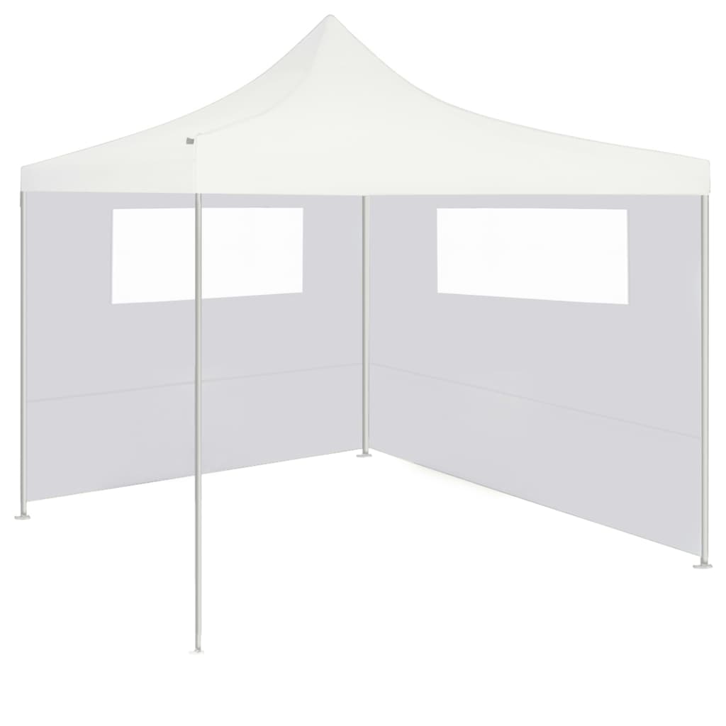 Stranica za paviljon z okni 6x2 m bela