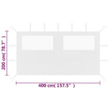 3070424 vidaXL Gazebo Sidewall with Windows 4x2 m White (315313)